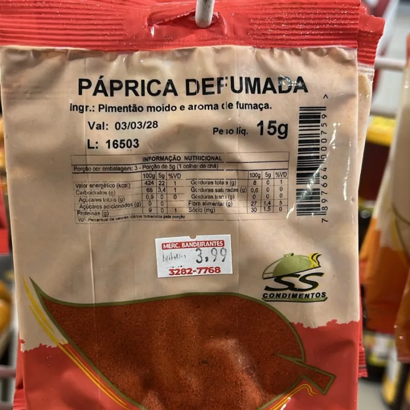PAPRICA DEFUMADA 15g SS
