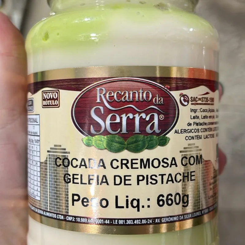 COCADA C GELEIA PISTACHE 660g RECANTO DA SERRA