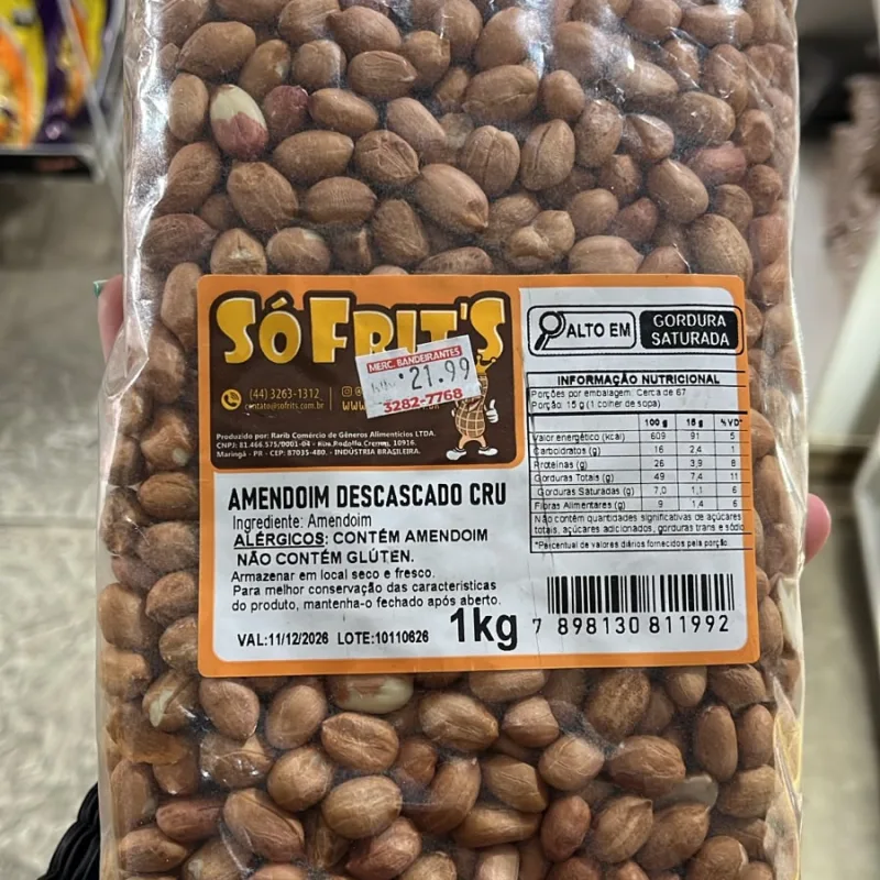 AMENDOIM DESCASCADO CRU 1kg SOFRITS